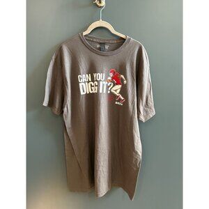 NEW BreakingT "Can You Digg It?" Graphic T-Shirt Gray Crewneck Mens Size Large